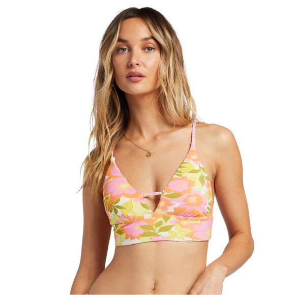 BILLABONG WOMEN'S SUMMER FOLK REVERSIBLE BIKINI TOP MULTI - Picture 1 of 15